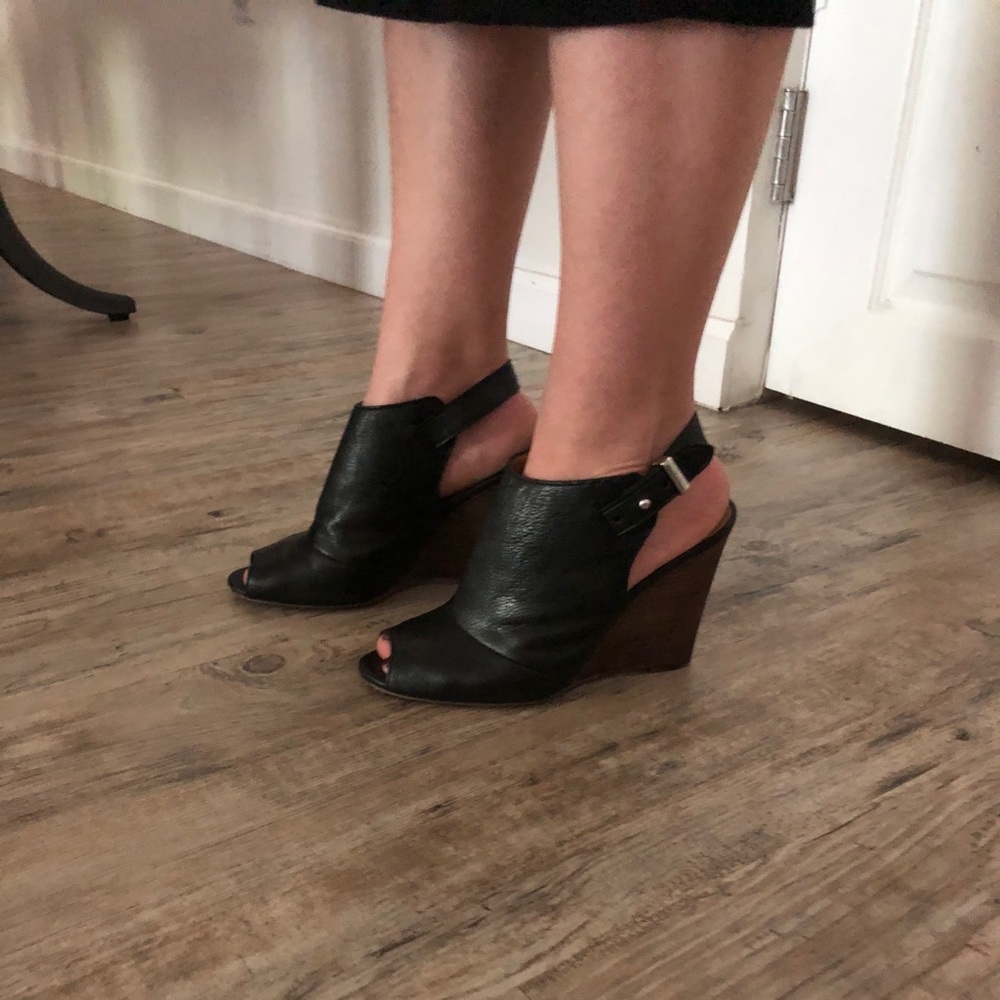 Coach classic black wedges